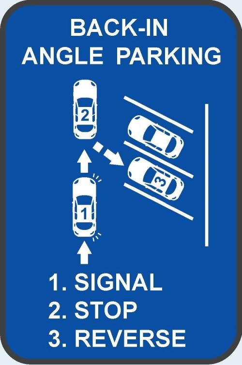 Back-in Angle Parking sign