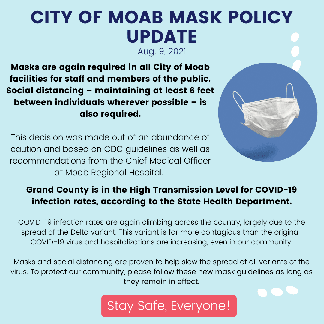 Moab City Mask Requirements 8-9-21
