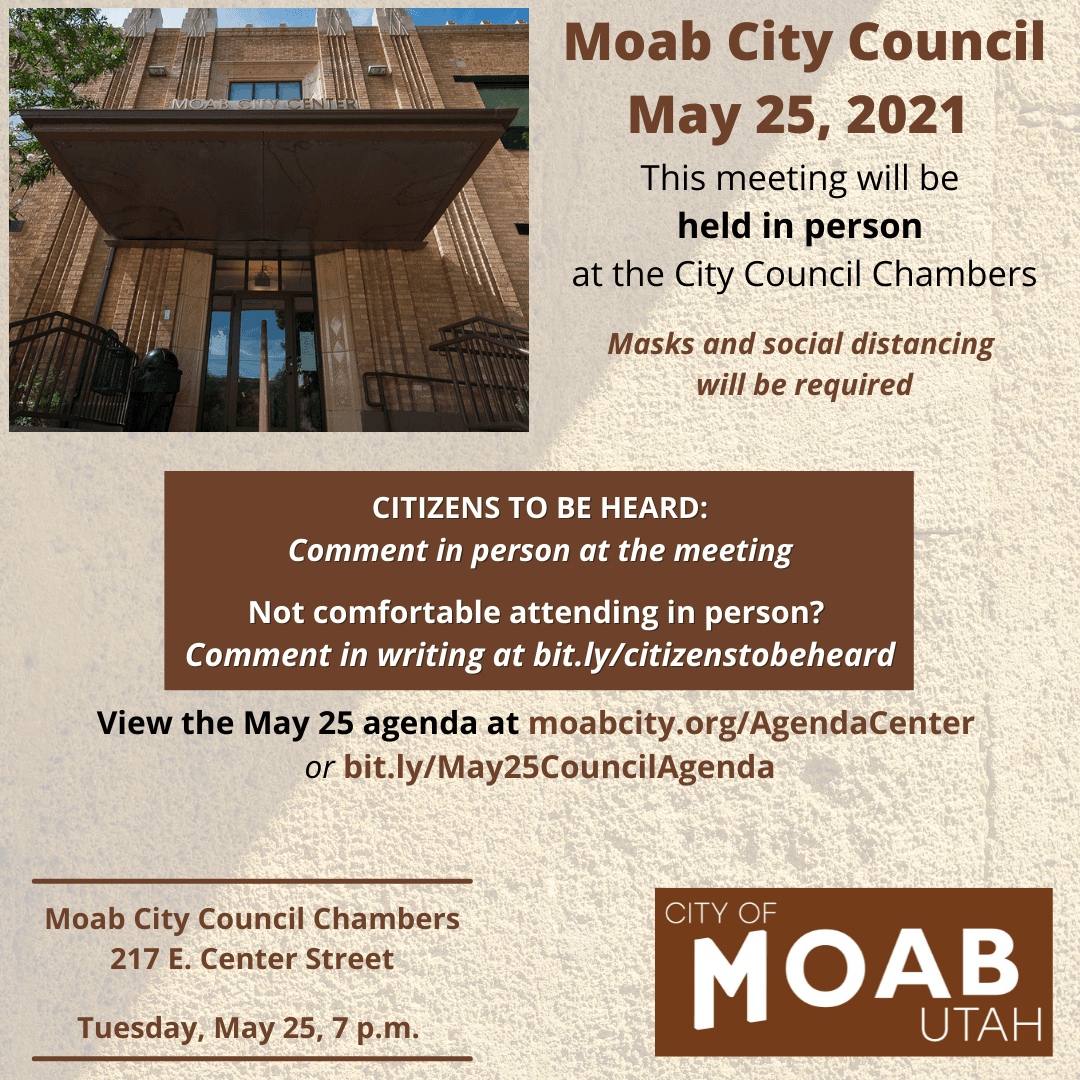 May 25 Moab City Council Meeting