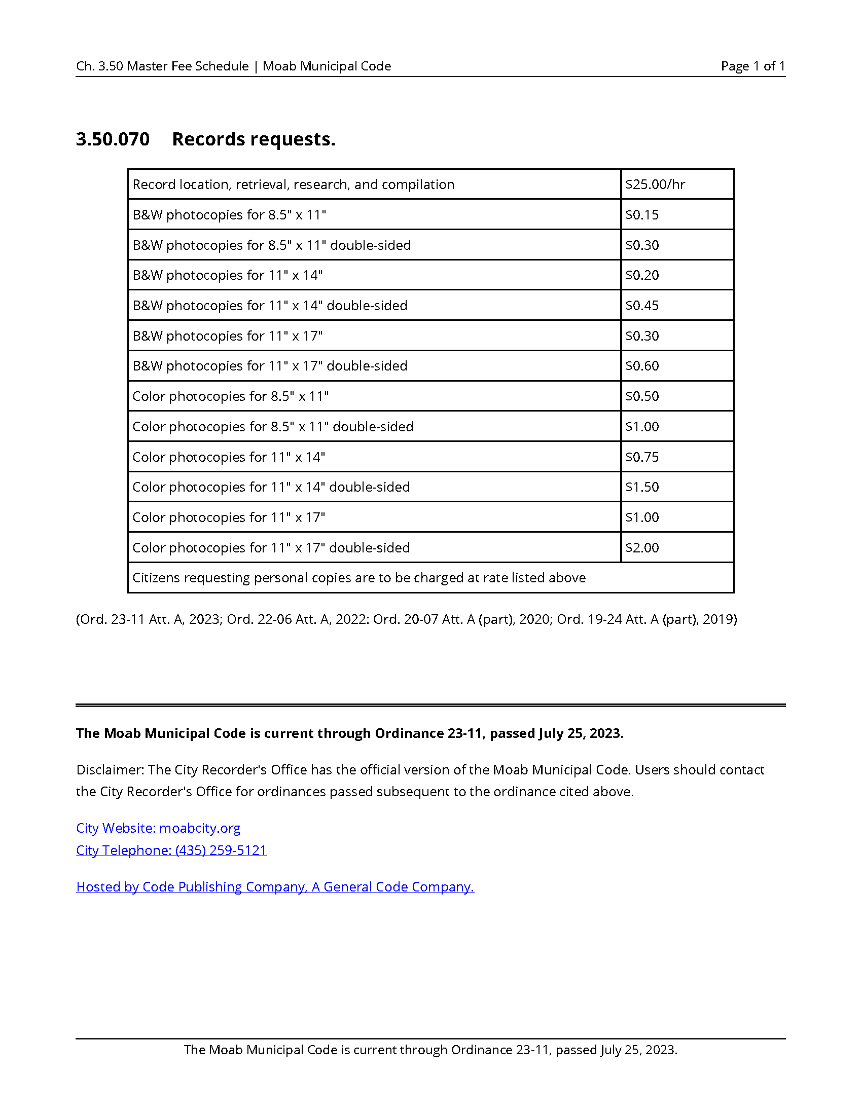 Code 3.50.070, Records requests Opens in new window